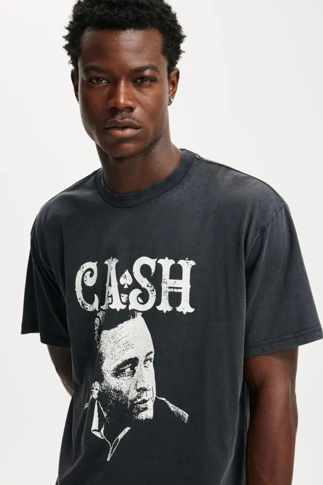 Cotton On Tees and Tanks Premium License Loose Fit TShirt Lcn Mt Blackjohynny Cash 8211 Walk The Line 8211 Men Cotton On Tees and Tanks Premium License Loose Fit TShirt Lcn Mt Blackjohynny Cash 8211 Walk The Line 8211 Men