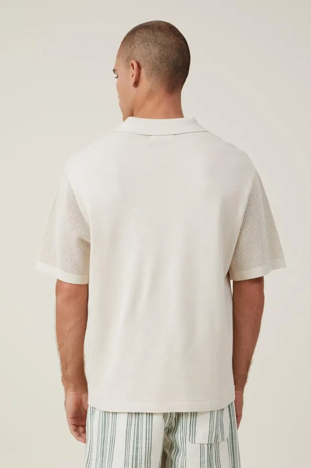 Cotton On Tees and Tanks Resort Short Sleeve Polo Bone 8211 Men Cotton On Tees and Tanks Resort Short Sleeve Polo Bone 8211 Men