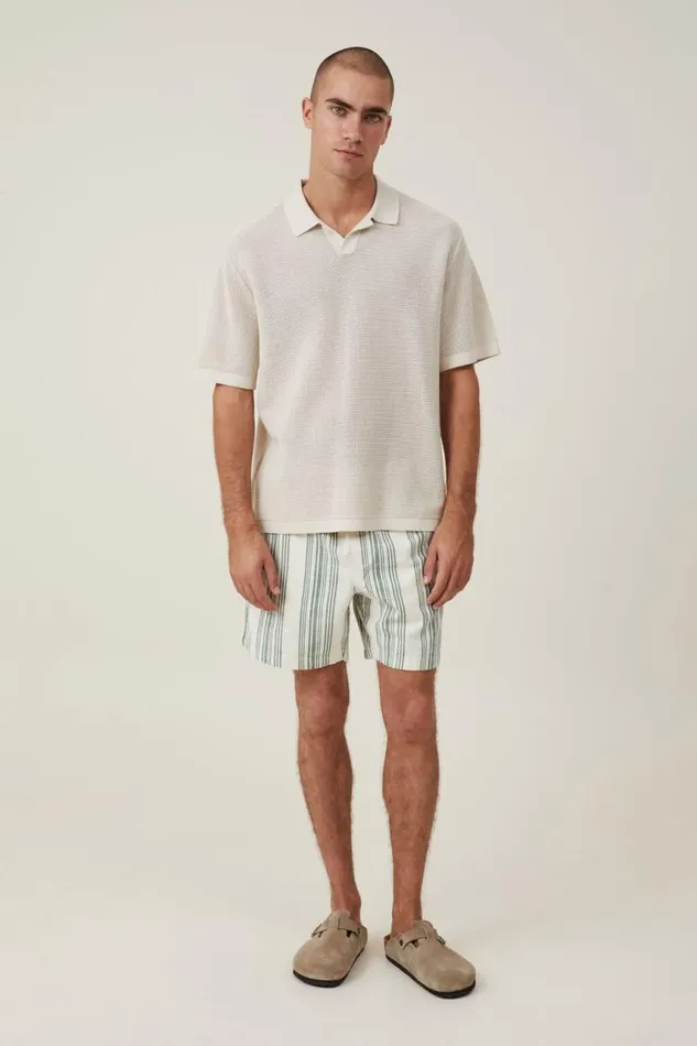 Cotton On Tees and Tanks Resort Short Sleeve Polo Bone 8211 Men Cotton On Tees and Tanks Resort Short Sleeve Polo Bone 8211 Men