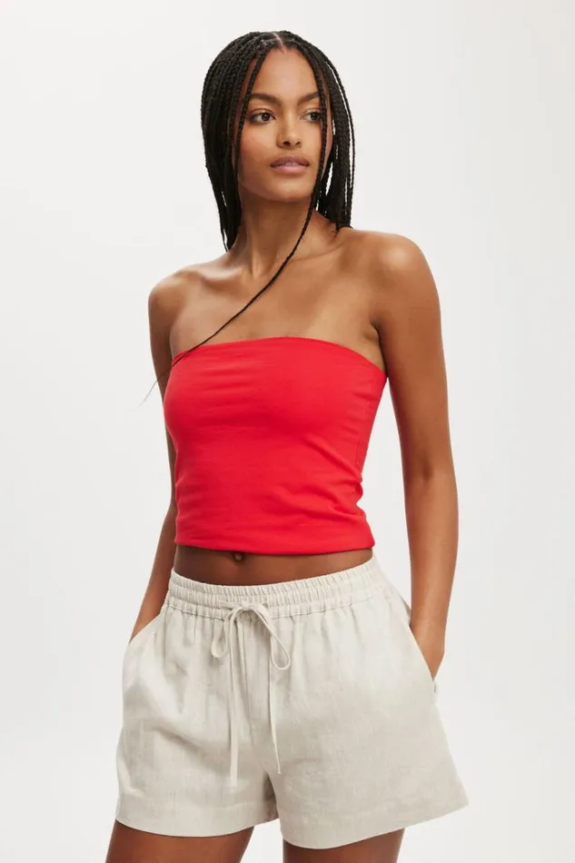 Cotton On Tops All Day Tube Top Scarlet Red 8211 Women