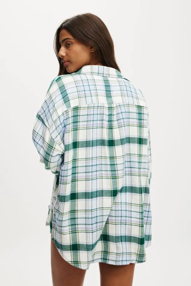 Cotton On Tops Flannel Boyfriend Long Sleeve Shirt Remmi Checkwhitechambraygreen 8211 Women Cotton On Tops Flannel Boyfriend Long Sleeve Shirt Remmi Checkwhitechambraygreen 8211 Women