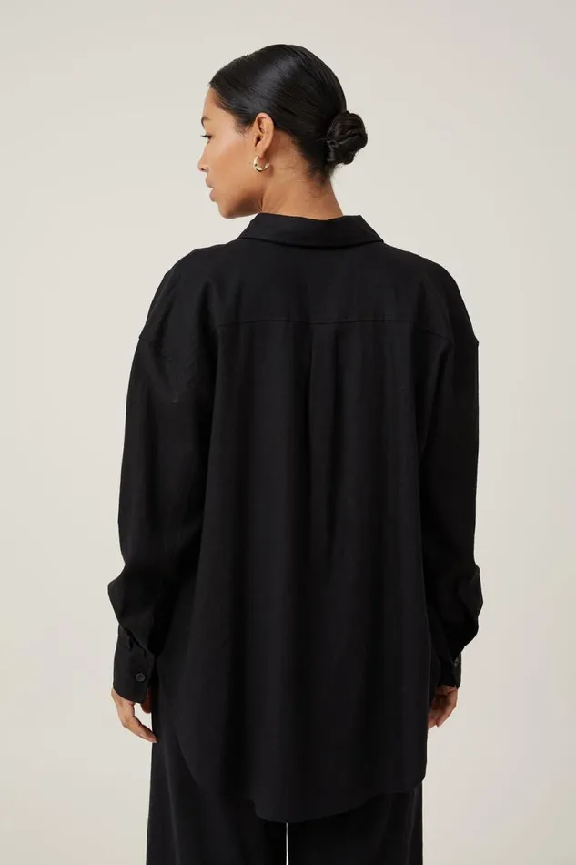 Cotton On Tops Haven Long Sleeve Shirt Black 8211 Women