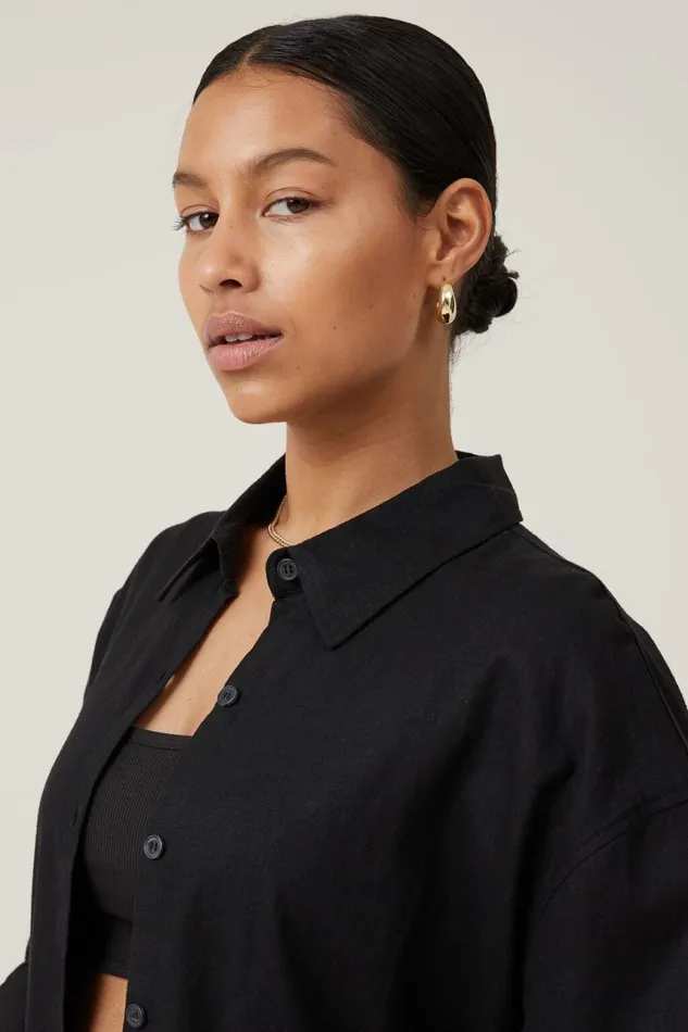 Cotton On Tops Haven Long Sleeve Shirt Black 8211 Women
