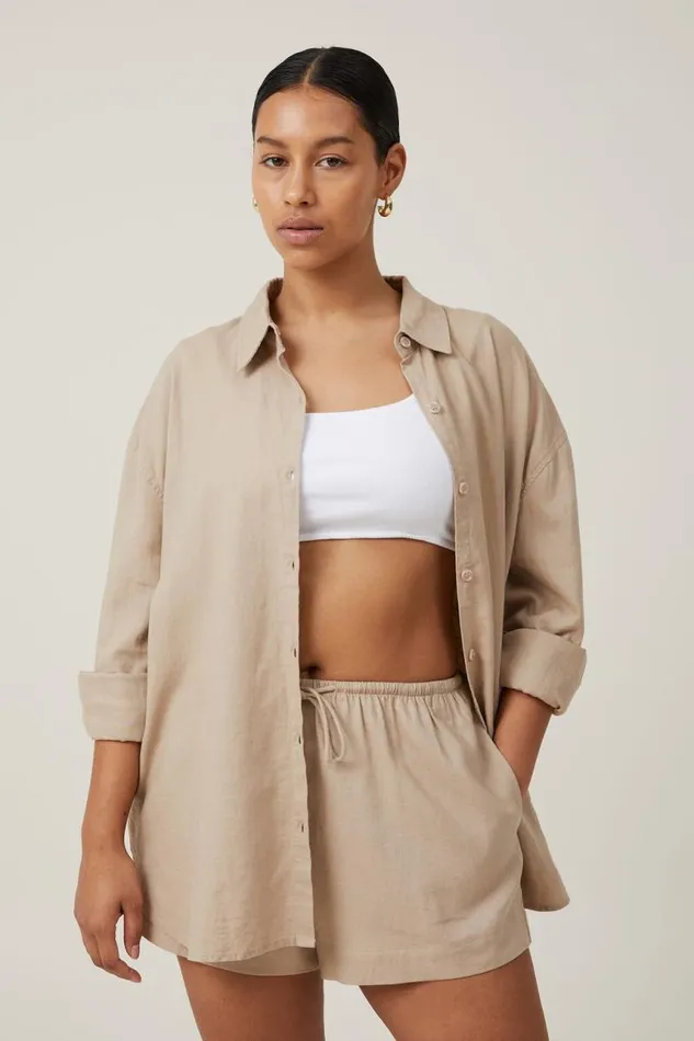 Cotton On Tops Haven Long Sleeve Shirt Mid Taupe 8211 Women