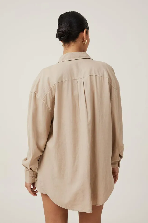 Cotton On Tops Haven Long Sleeve Shirt Mid Taupe 8211 Women