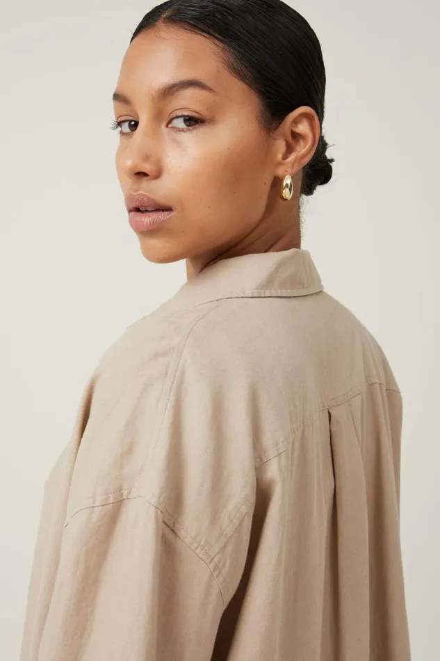 Cotton On Tops Haven Long Sleeve Shirt Mid Taupe 8211 Women