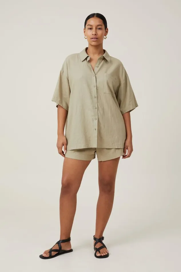 Cotton On Tops Haven Short Sleeve Shirt Desert Sage 8211 Women Cotton On Tops Haven Short Sleeve Shirt Desert Sage 8211 Women