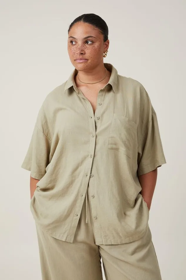 Cotton On Tops Haven Short Sleeve Shirt Desert Sage 8211 Women Cotton On Tops Haven Short Sleeve Shirt Desert Sage 8211 Women