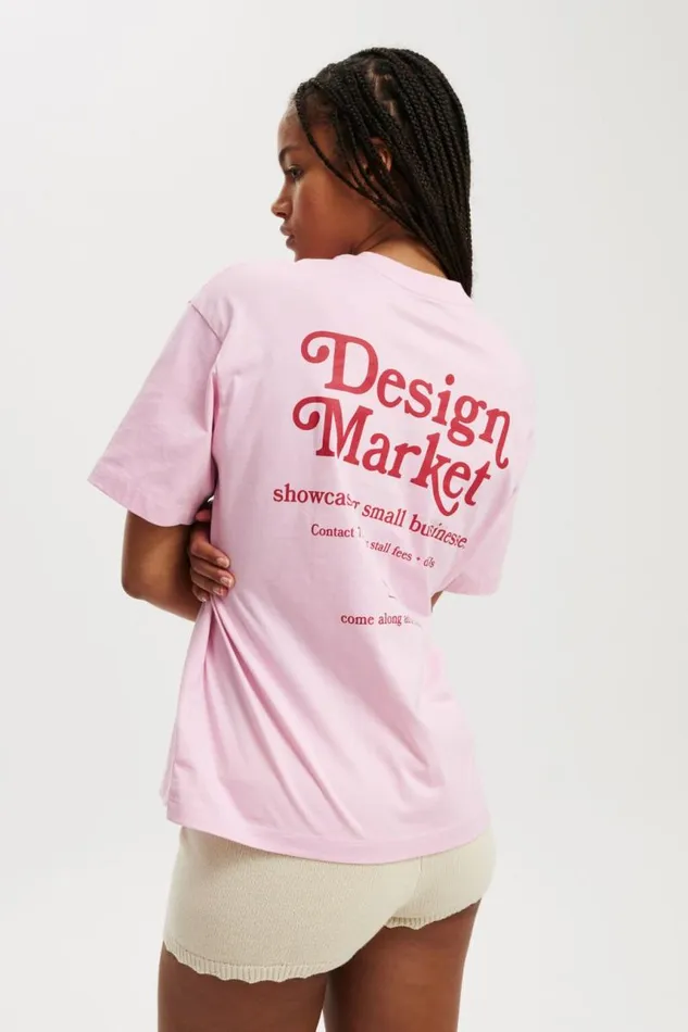 Cotton On Tops The Boxy Graphic Tee Design Market Pink 8211 Women