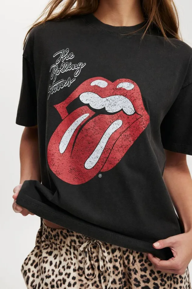 Cotton On Tops The Lcn Boxy Graphic Tee Lcn Br Rolling Stones Heritage Tongueblack 8211 Women Cotton On Tops The Lcn Boxy Graphic Tee Lcn Br Rolling Stones Heritage Tongueblack 8211 Women