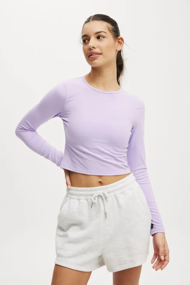 Cotton On Tops Ultra Soft Fitted Long Sleeve Top Purple Rose 8211 Women