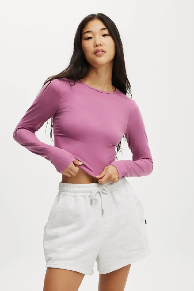 Cotton On Tops Ultra Soft Fitted Long Sleeve Top Red Violet 8211 Women