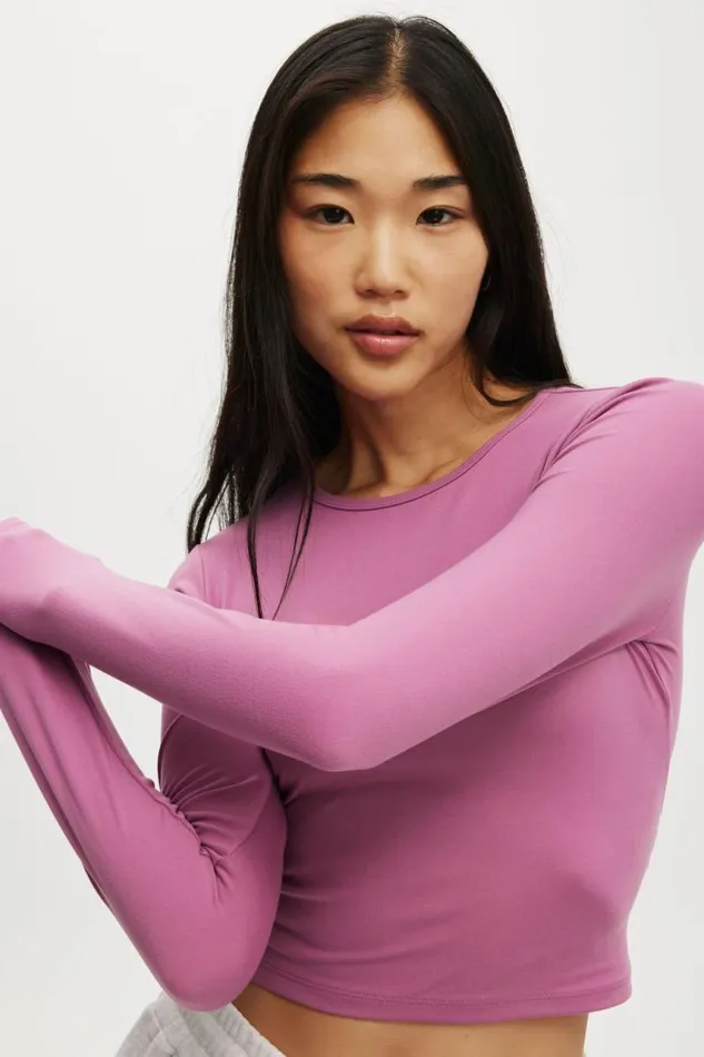 Cotton On Tops Ultra Soft Fitted Long Sleeve Top Red Violet 8211 Women Cotton On Tops Ultra Soft Fitted Long Sleeve Top Red Violet 8211 Women