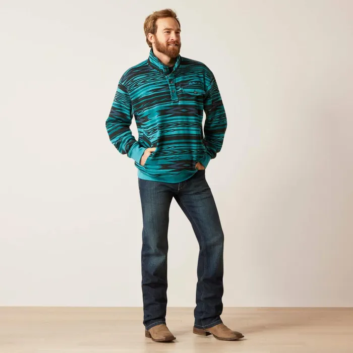 CottonRich Mockneck Sweatshirt Biscay Blue Heather Men Ariat Sweatshirts and Hoodies CottonRich Mockneck Sweatshirt Biscay Blue Heather Men Ariat Sweatshirts and Hoodies