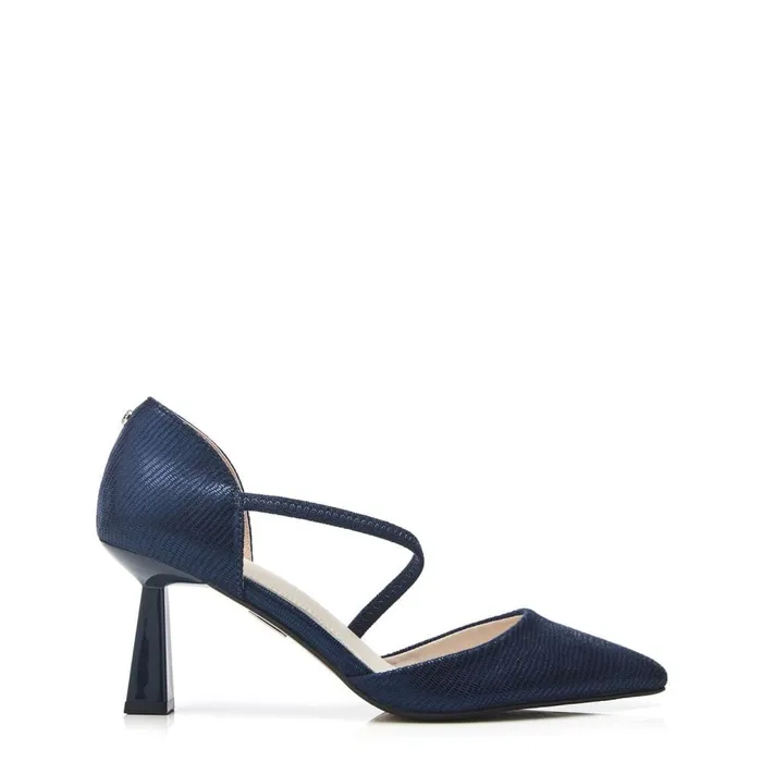 Court Shoes Women Moda In Pelle Camariya Navy Lizard