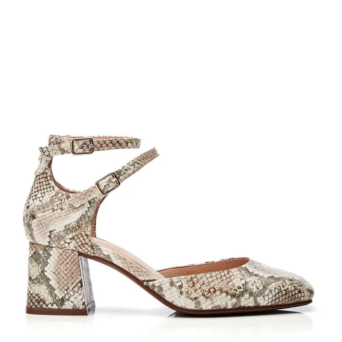 Court Shoes Women Moda In Pelle Daziah Natural Snake Print Leather