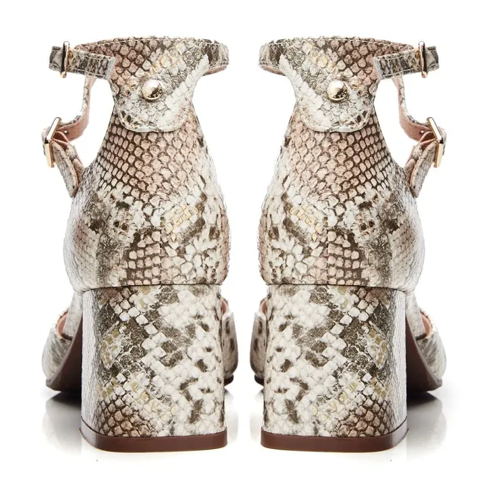 Court Shoes Women Moda In Pelle Daziah Natural Snake Print Leather