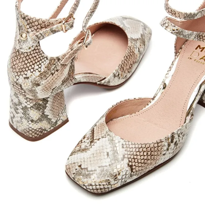 Court Shoes Women Moda In Pelle Daziah Natural Snake Print Leather