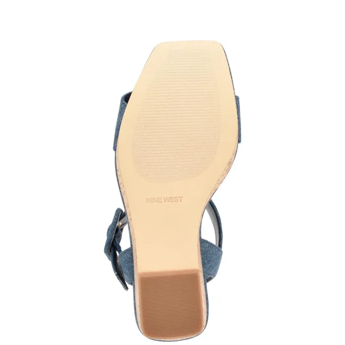 Courts Wedge Sandals Blue Denim Women Nine West Sandals Courts Wedge Sandals Blue Denim Women Nine West Sandals