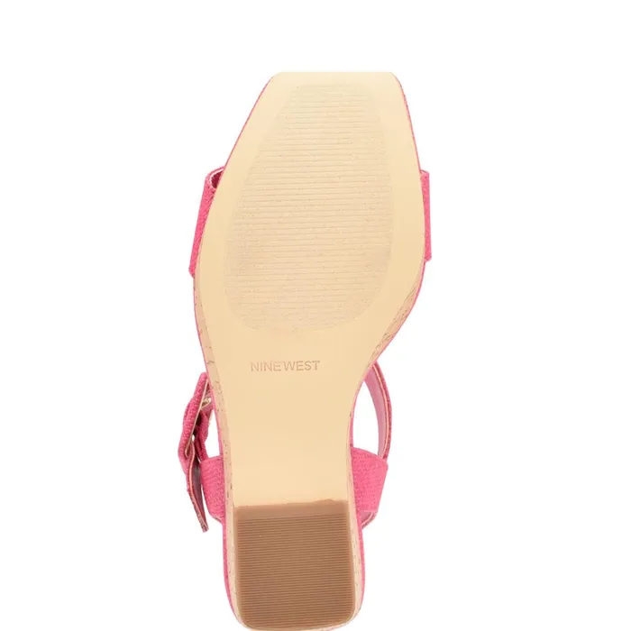 Courts Wedge Sandals Pink Raffia Women Nine West High Heels Courts Wedge Sandals Pink Raffia Women Nine West High Heels