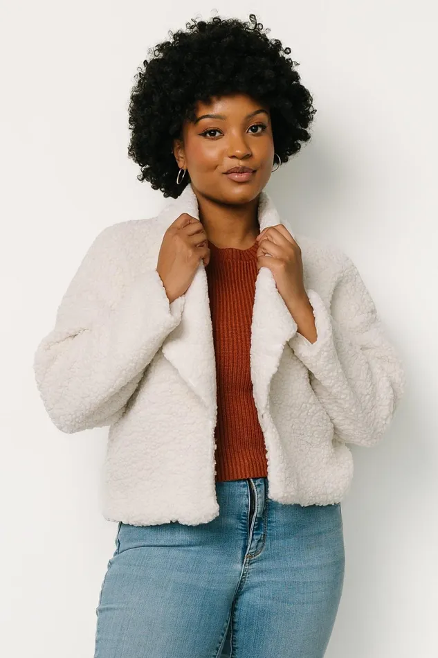 Crest Sherpa Jacket Off White Women Baltic Born Outerwear