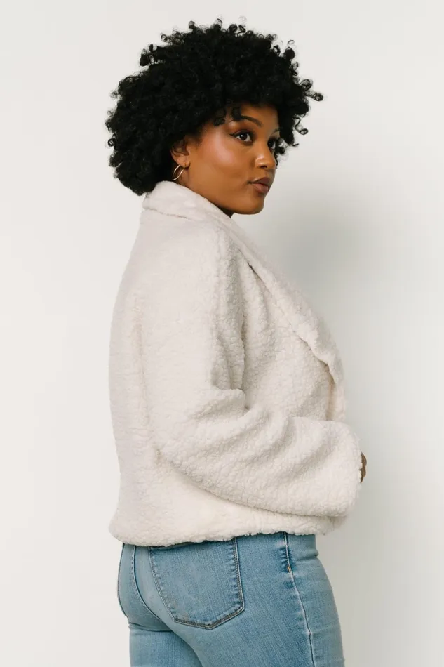 Crest Sherpa Jacket Off White Women Baltic Born Outerwear Crest Sherpa Jacket Off White Women Baltic Born Outerwear