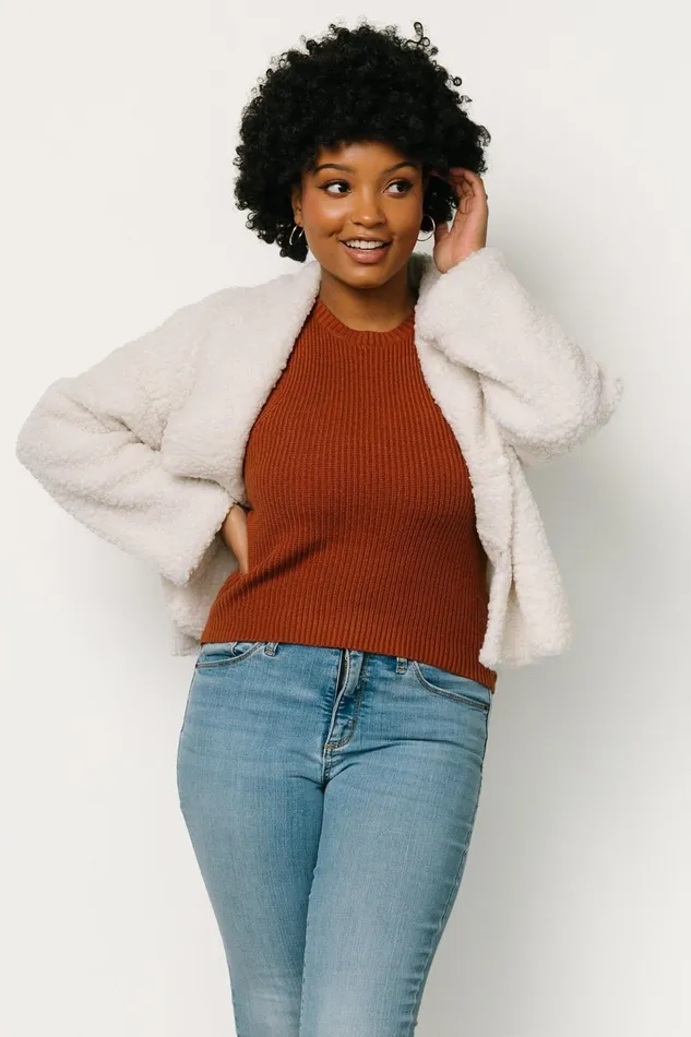 Crest Sherpa Jacket Off White Women Baltic Born Outerwear Crest Sherpa Jacket Off White Women Baltic Born Outerwear