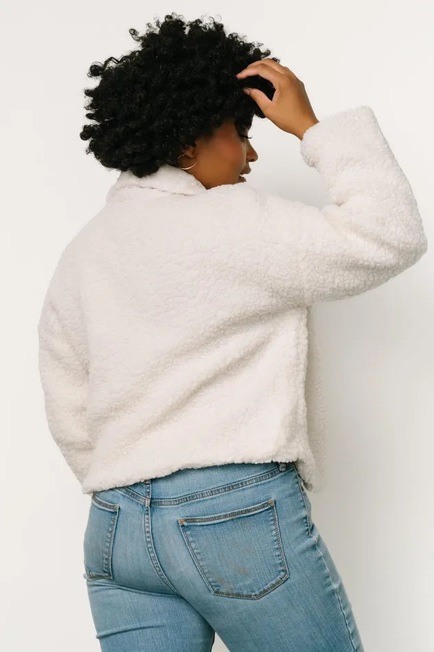 Crest Sherpa Jacket Off White Women Baltic Born Outerwear Crest Sherpa Jacket Off White Women Baltic Born Outerwear