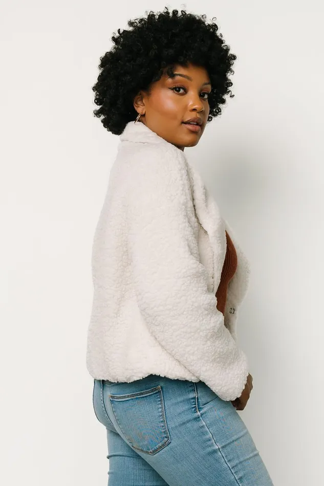 Crest Sherpa Jacket Off White Women Baltic Born Outerwear Crest Sherpa Jacket Off White Women Baltic Born Outerwear