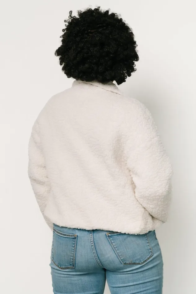 Crest Sherpa Jacket Off White Women Baltic Born Outerwear Crest Sherpa Jacket Off White Women Baltic Born Outerwear