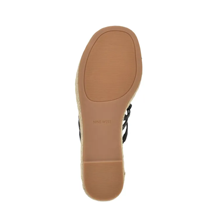 Cristy Espadrille Wedge Sandals Black Women Nine West Mid Heels Cristy Espadrille Wedge Sandals Black Women Nine West Mid Heels
