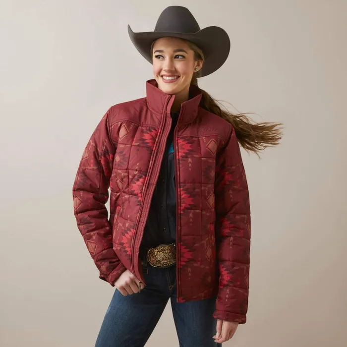 Crius Insulated Jacket Burnt Rose Print Women Ariat Jackets and Vests