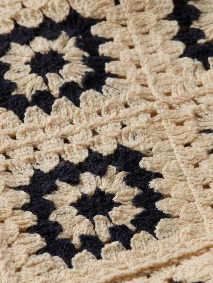 Crochet Knitted Shirt Long Sleeves Parchment Geo Flower Men Scotch and Soda Knitwear Crochet Knitted Shirt Long Sleeves Parchment Geo Flower Men Scotch and Soda Knitwear