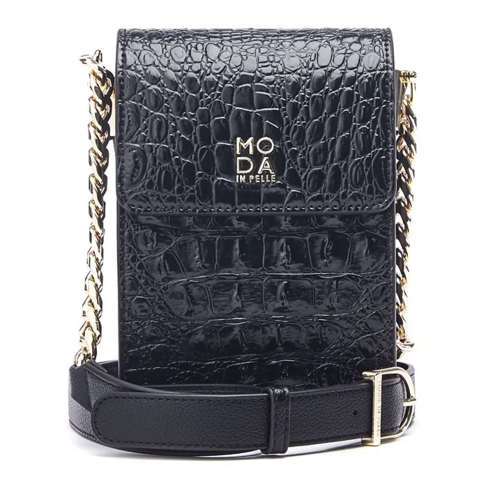 Crossbody Bags Women Moda In Pelle Bianka Bag Black Porvair