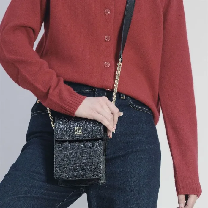 Crossbody Bags Women Moda In Pelle Bianka Bag Black Porvair Crossbody Bags Women Moda In Pelle Bianka Bag Black Porvair