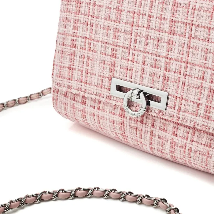 Crossbody Bags Women Moda In Pelle Cheryl Bag Pink Textile