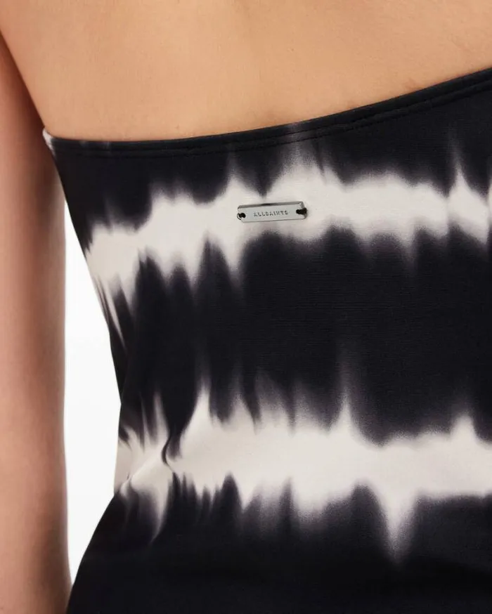 Curtis Bandeau Tie Dye Swimsuit Black Women AllSaints Swimwear and Beachwear Curtis Bandeau Tie Dye Swimsuit Black Women AllSaints Swimwear and Beachwear