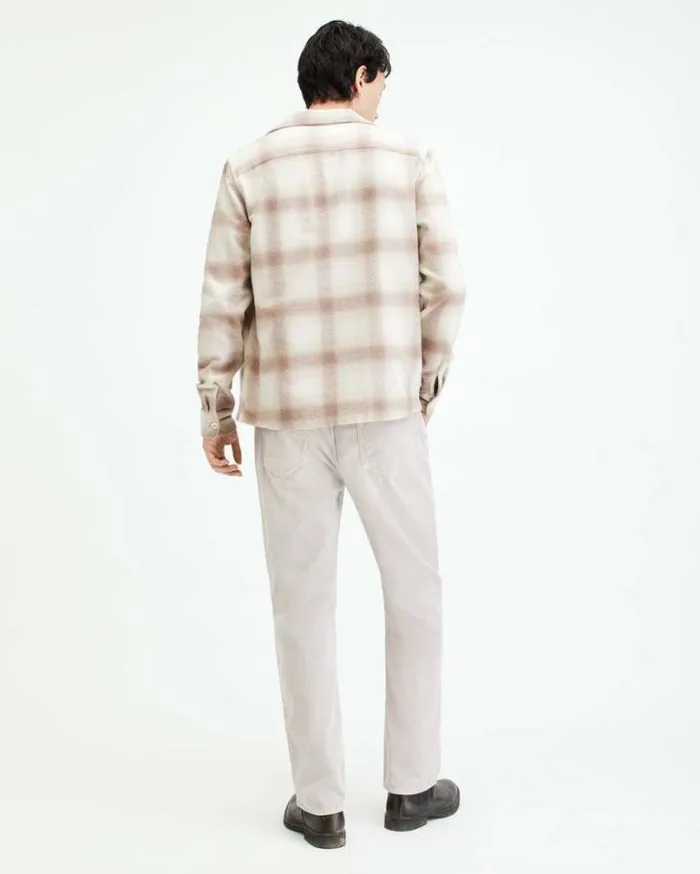 Curtis Straight Fit Corduroy Jeans Cool Grey Men AllSaints Pants