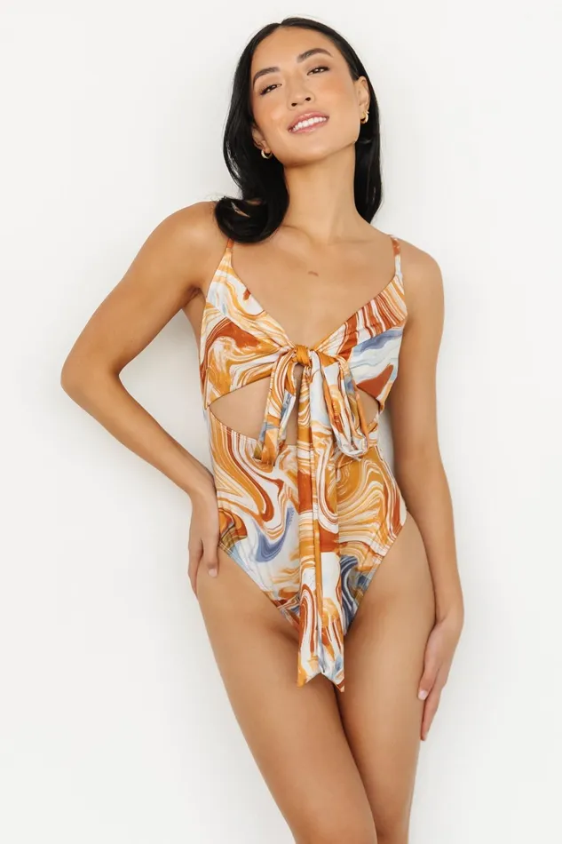 Cyprus One Piece Orange Blue Marble Women Baltic Born One Piece Cyprus One Piece Orange Blue Marble Women Baltic Born One Piece