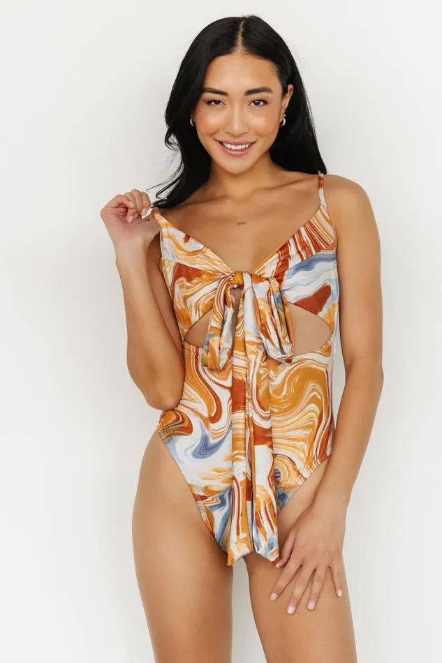 Cyprus One Piece Orange Blue Marble Women Baltic Born One Piece Cyprus One Piece Orange Blue Marble Women Baltic Born One Piece