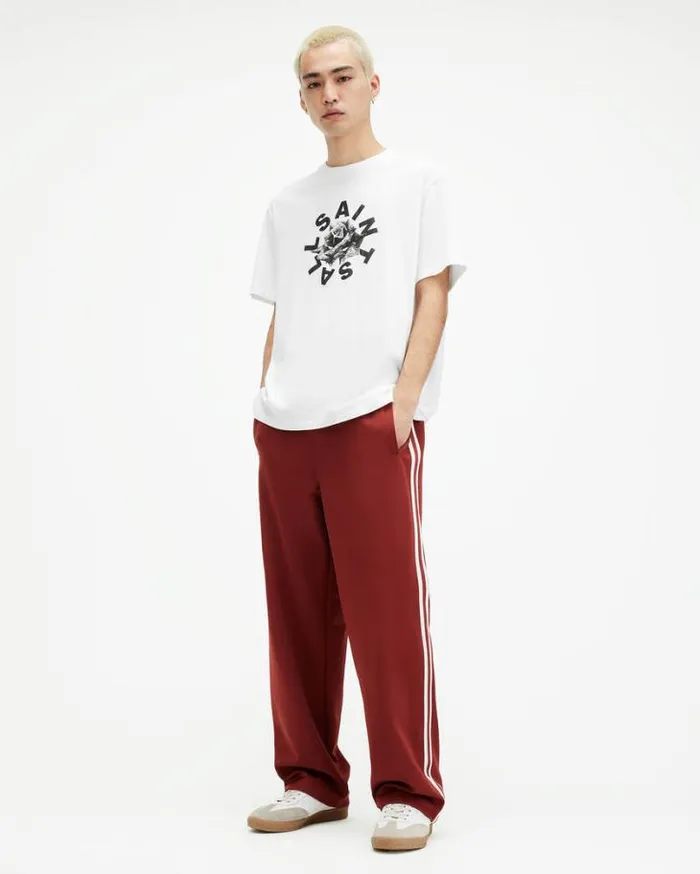 Daized Logo Print Crew Neck TShirt Optic White Men AllSaints TShirts