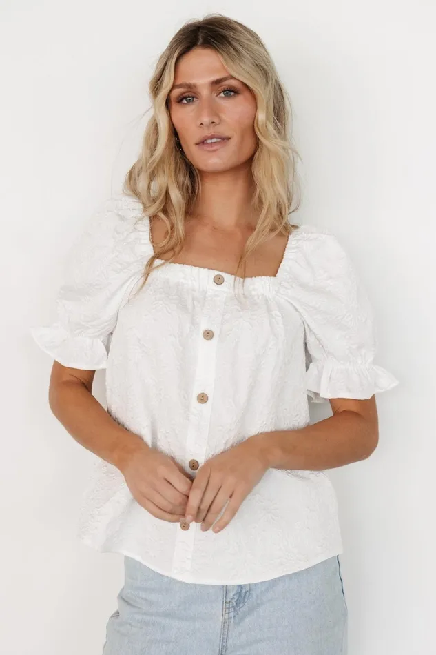 Dalian Embossed Top Off White Women Baltic Born Blouses Shirts Dalian Embossed Top Off White Women Baltic Born Blouses Shirts