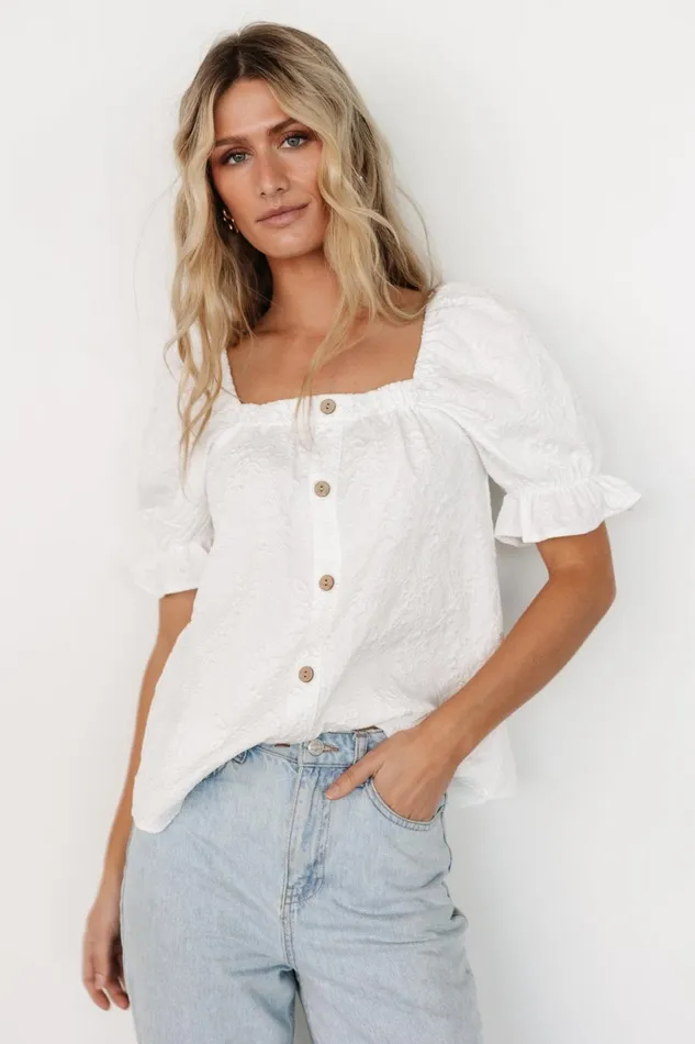 Dalian Embossed Top Off White Women Baltic Born Blouses Shirts Dalian Embossed Top Off White Women Baltic Born Blouses Shirts