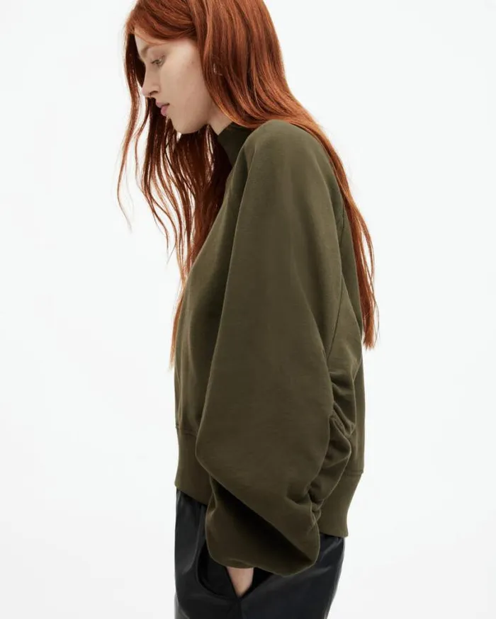 Dana Relaxed Fit Zip Sweatshirt Forest Green Women AllSaints Sweatshirts and Hoodies Dana Relaxed Fit Zip Sweatshirt Forest Green Women AllSaints Sweatshirts and Hoodies