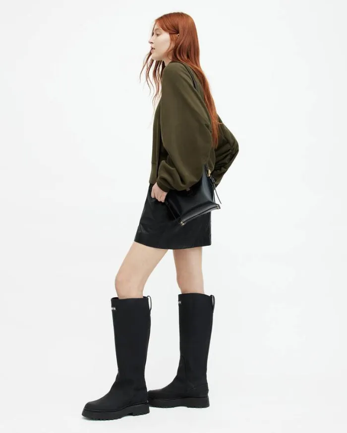 Dana Relaxed Fit Zip Sweatshirt Forest Green Women AllSaints Sweatshirts and Hoodies Dana Relaxed Fit Zip Sweatshirt Forest Green Women AllSaints Sweatshirts and Hoodies