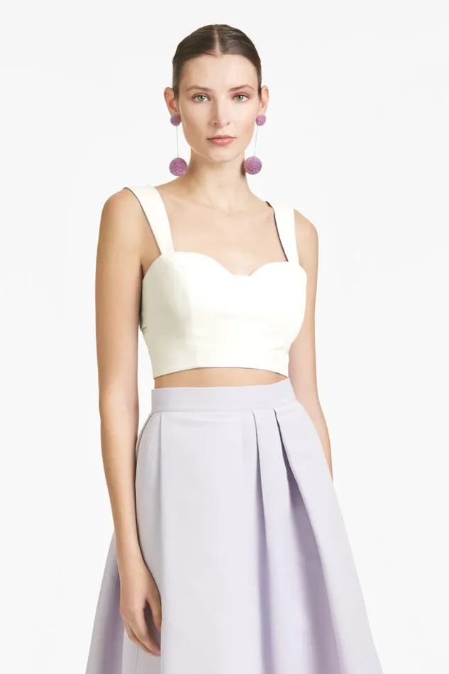 Darcy Top 8211 Ivory 8211 Faille Women Sachin and Babi Tops and Blouses
