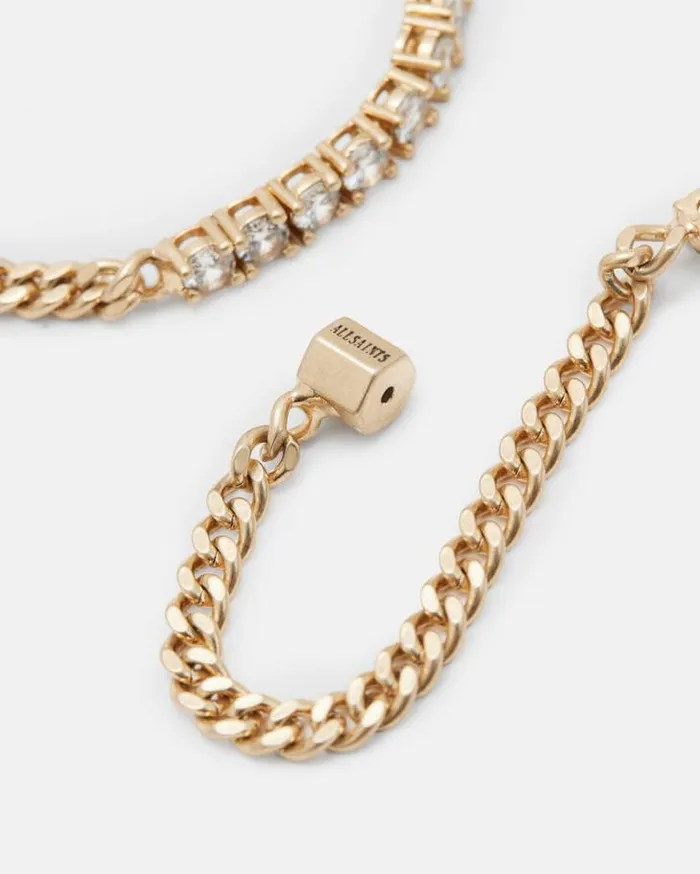 Della Crystal Curb Chain Earrings Warm Brasscrystal Women AllSaints Jewelry