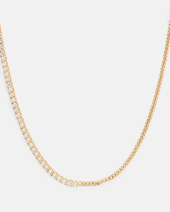 Della Crystal Curb Chain Necklace Warm Brasscrystal Women AllSaints Jewelry