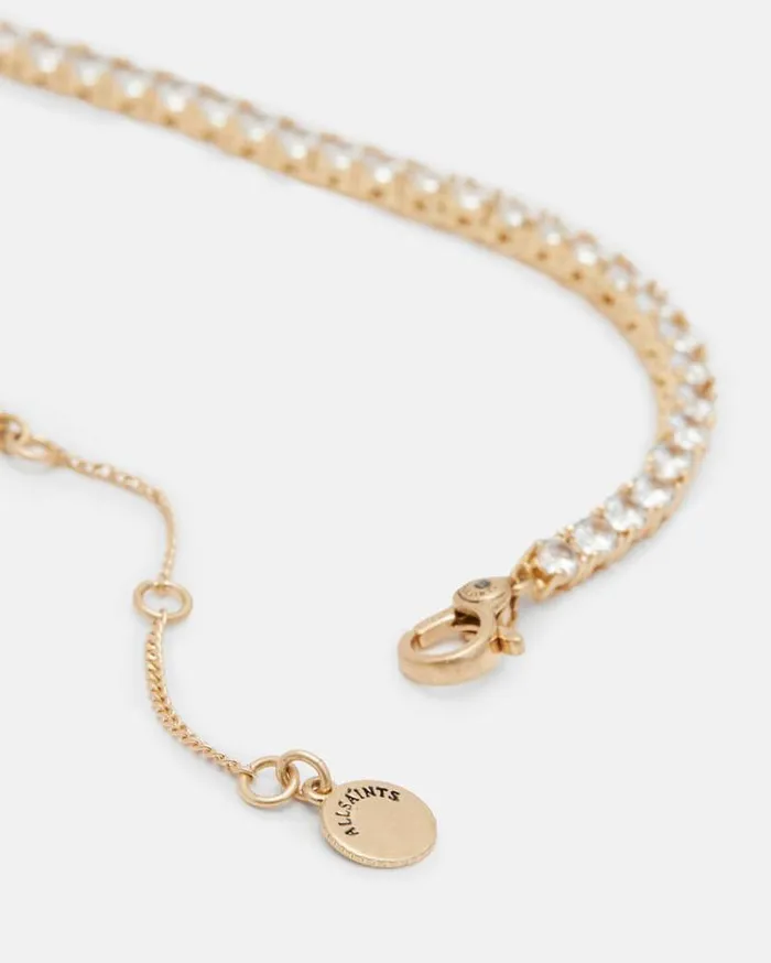 Della Crystal Curb Chain Necklace Warm Brasscrystal Women AllSaints Jewelry