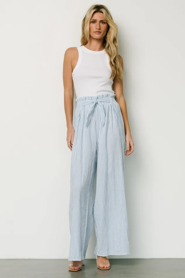 Delphi Wide Leg Pants Blue Stripe Women Baltic Born Pants